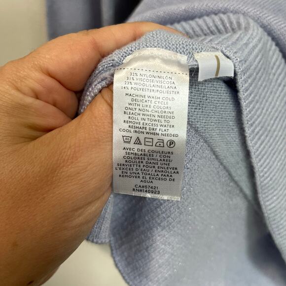 Loft Lavender Sweater Wool Blend Knit Top Women’s Cottagecore Soft Knit Sz L - Picture 4 of 10